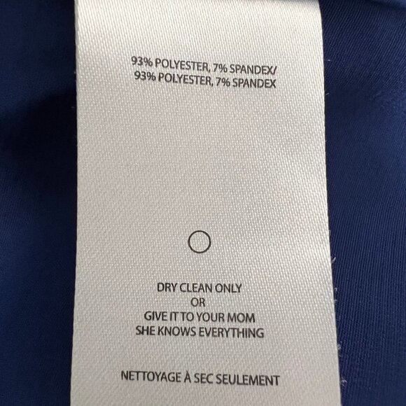 Edit Womens Blue 3/4 Bell Sleeve Crew Neck Back Zip Blouse Top Size Small - Picture 8 of 9